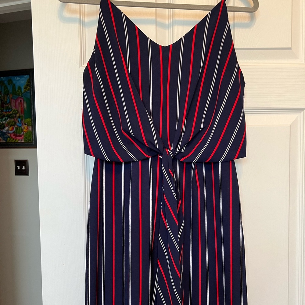 Navy/red striped Romper size L